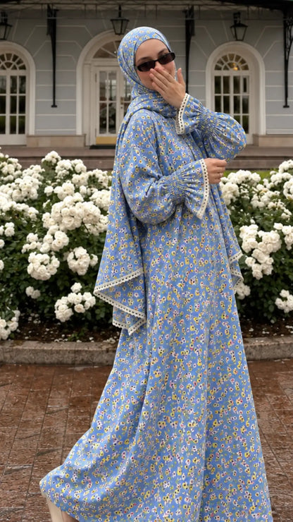 Abaya Femme Élégante à Imprimé Floral