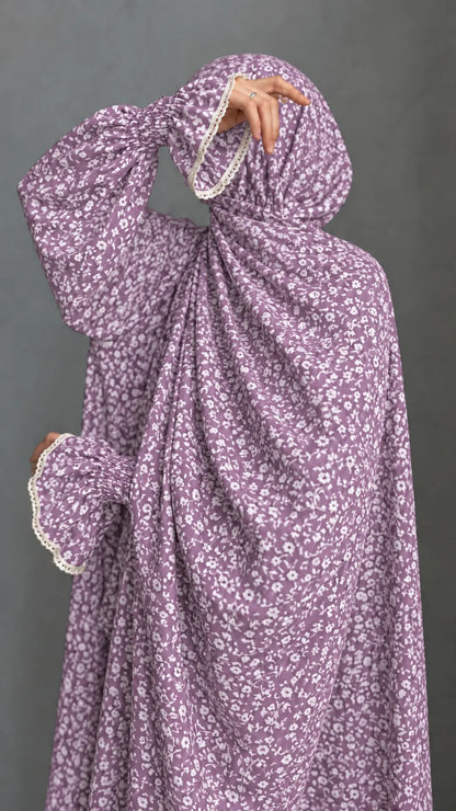 Abaya Femme Élégante à Imprimé Floral